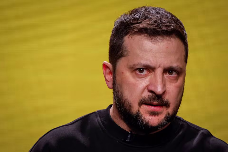 Президент України Володимир Зеленський проводить прес-конференцію на тлі нападу Росії на Україну в Києві, Україна, 19 грудня 2023 року
